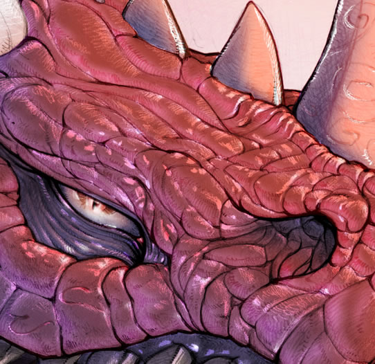 detail of a dragon's head by Johan Wuyckens